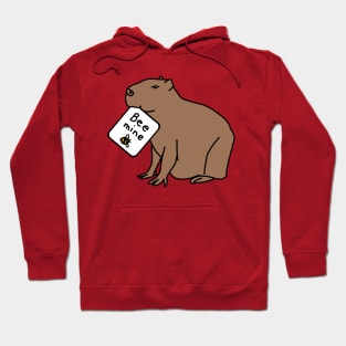 Capybara says Bee Mine on Valentines Day Hoodie